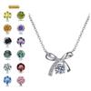 Moissanite Bow Tie Necklace: D Color White Copper Plated with White Gold - Elegant, Luxurious Design for Women
