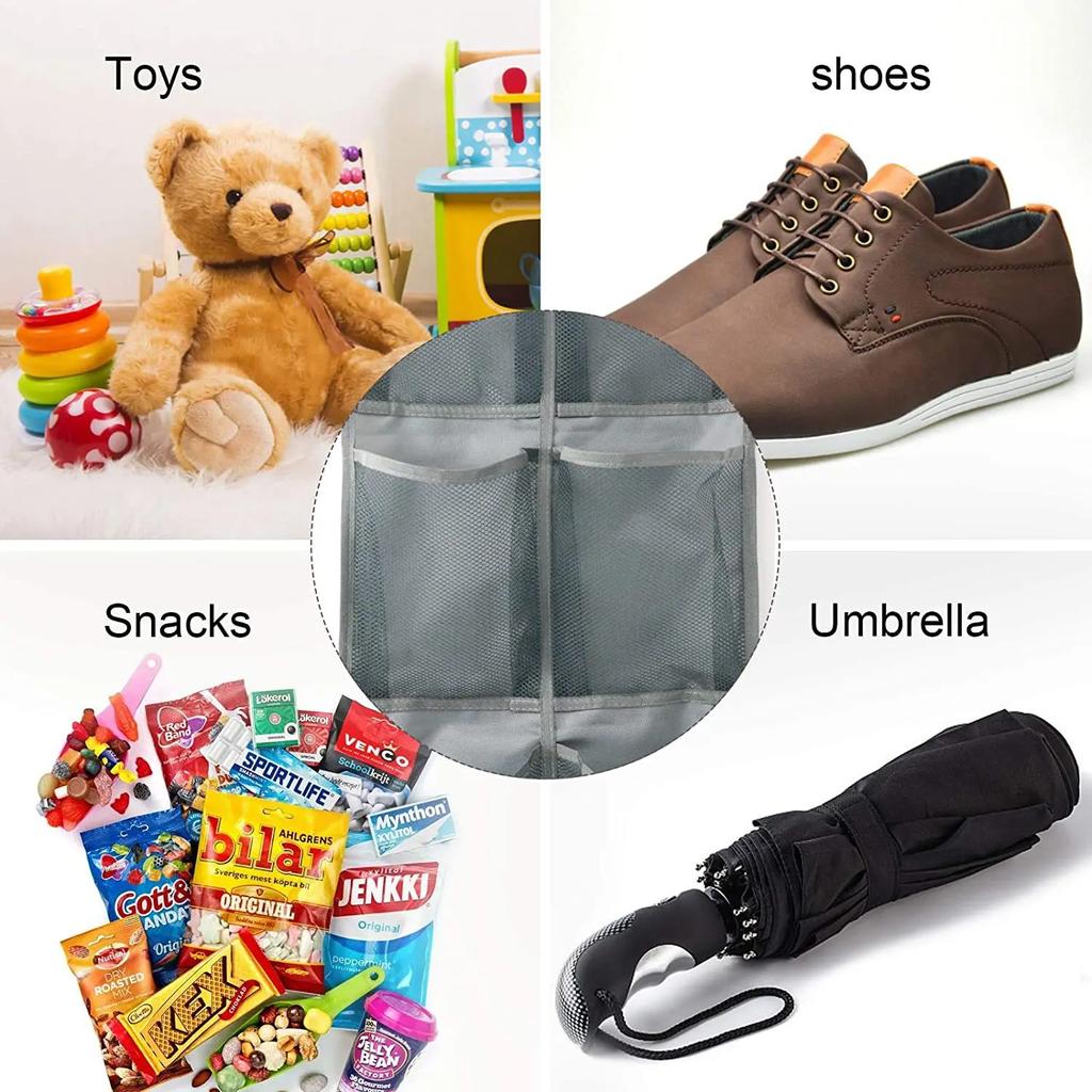 6 Grids Wall-mounted Sundries Organiser Non-woven Fabric Closet Storage Mesh Bag Pocket Clear Hanging Over The Door Cloth Box