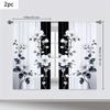 2 Stück florale Vorhänge im schwarz-weißen Stil: geeignet für Schlafzimmer/ täglichen Gebrauch   minimalistischer Stil   transluzenter Gardinenstoff