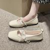Fashion Beaded Women Loafers Shoes Elegant Square Toe Fashion Party Shoes Summer Sandals 2025 Designer New Dress Shallow Zapatos Mujer