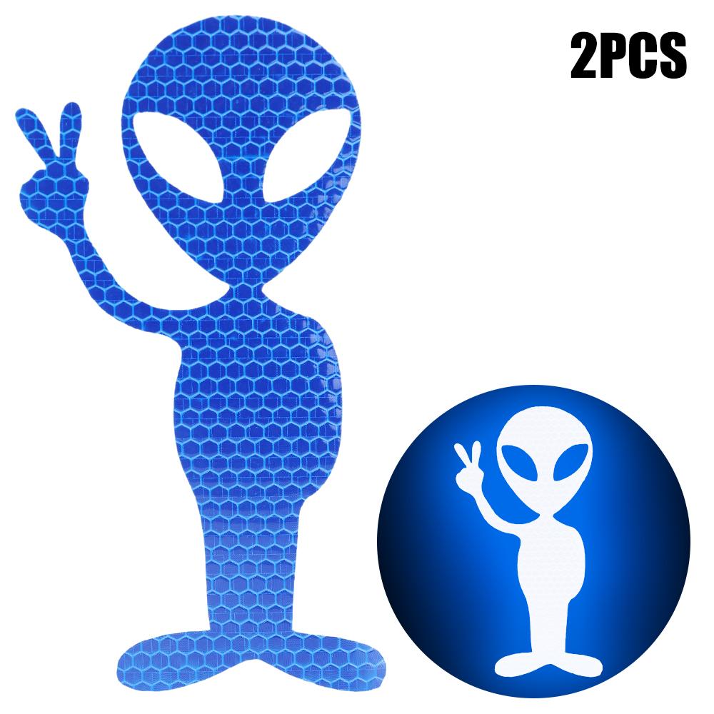 Alien Reflective Personalized Car Stickers Car Bumper Decorative Warning Stickers Night Driving Safety Reflective Stickers