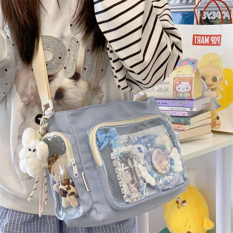 Trendy Transparent Crossbody Bag Large Capacity Simple Shoulder Bag Comfortable Versatile Ita Bag For Girls School