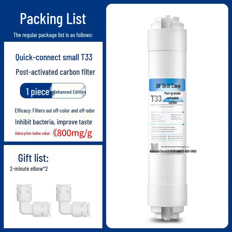 10-tommers femtrinns vannrenserfiltersett: Hurtigkobling PP Bomull, Granulert Karbon, Skalahemmer, Komprimert Karbon og RO-membran