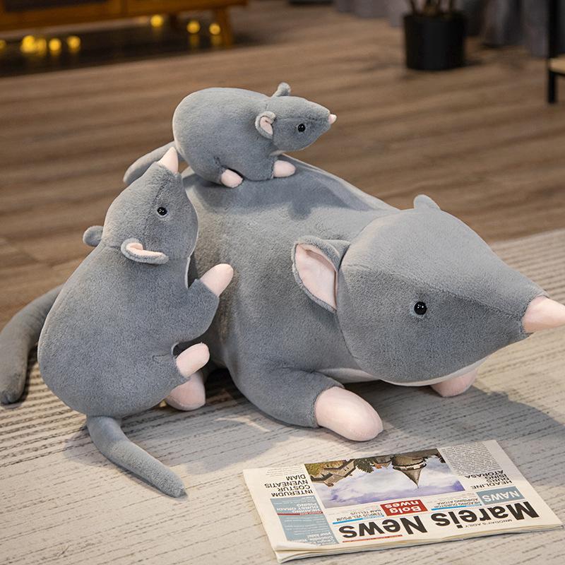 Simulation Peluche Douce Souris Peluche Poupée Rat en Peluche Souris Animal en Peluche Jouet Mascotte Peluche Poupée Souris