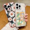 Flowers Print Card Slot Phone Case For iPhone Air 16e 17 16 15 Pro Max 14 13 Pro Max Shockproof Clear Soft Silicone Cover
