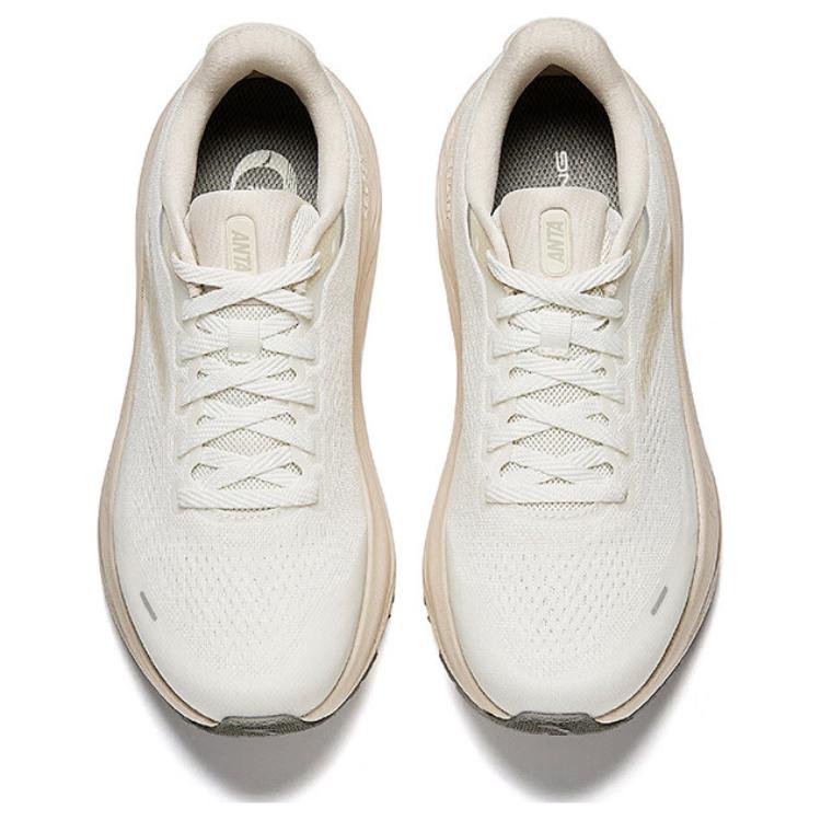 Anta Travel Step 2 Comfortable Versatile Non-Slip Wear-Resistant Low-Top Casual Running Shoes Women Sneaker White Beige 122525546-2