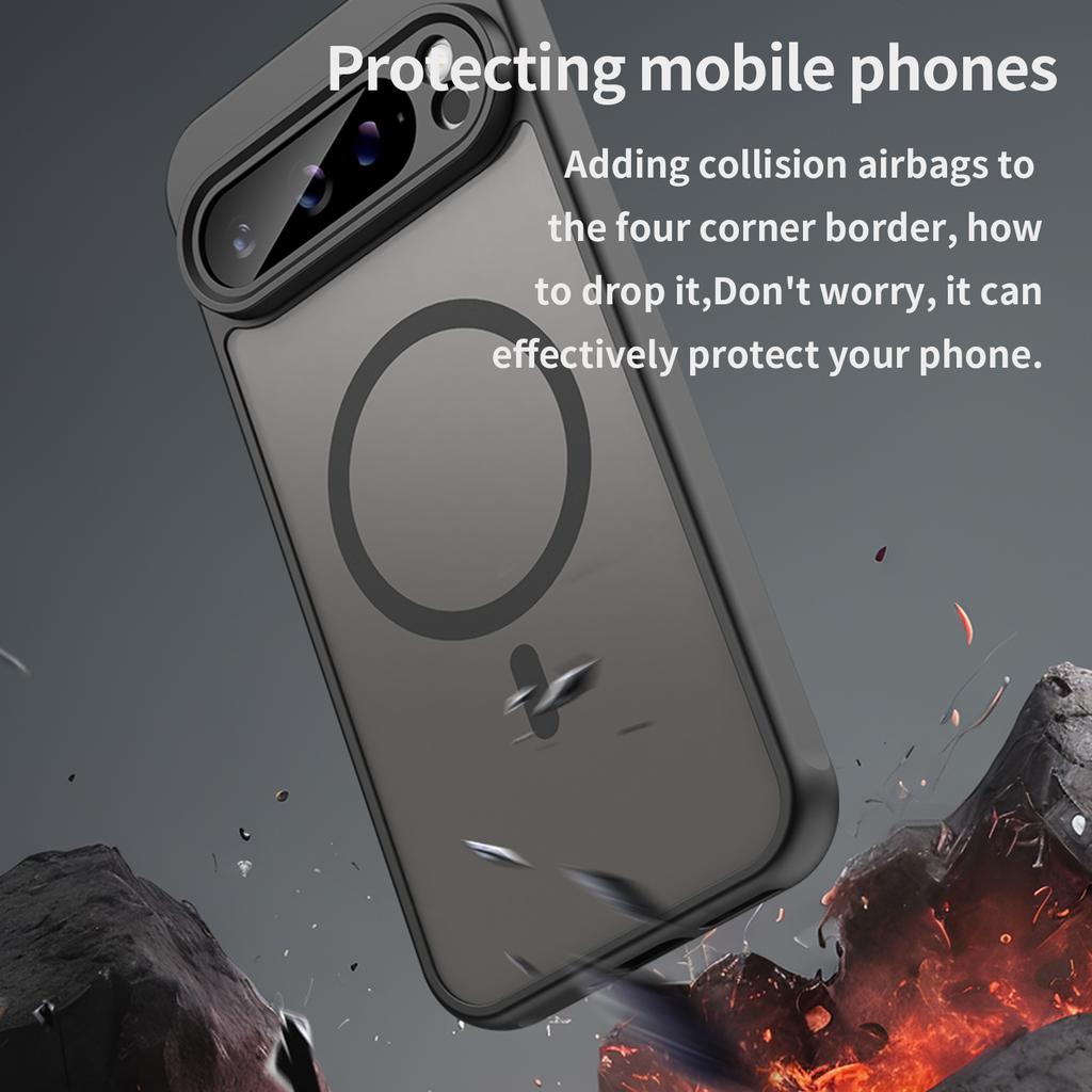 Google Pixel 9 Pro Phone Case,Magnetic Shockproof Phone Case,Bumper Hybrid Cover for Google Pixel 9 Pro