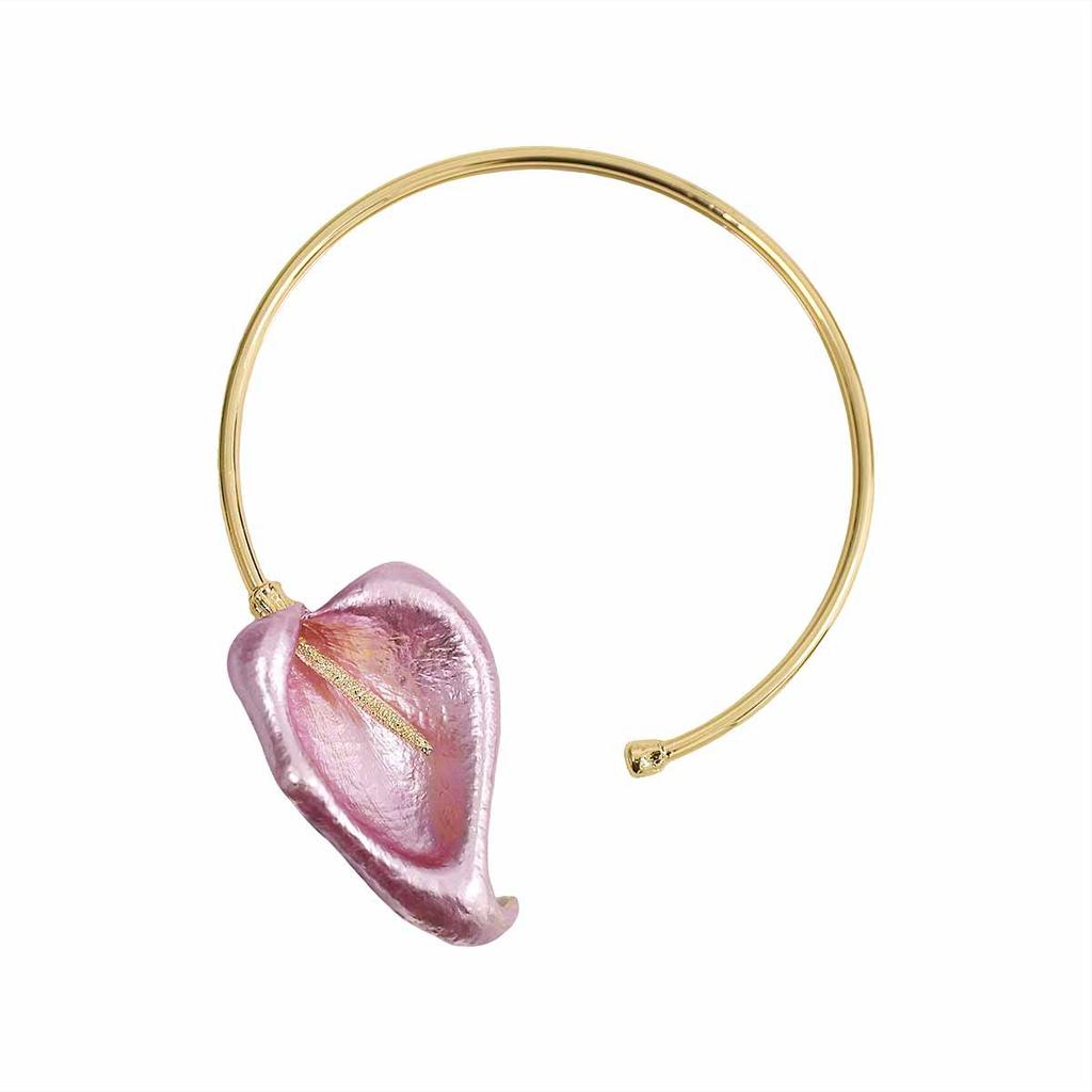 N11111 colored poplar leaf three-dimensional metal wind collar, light luxury retro niche high-end necklace for women