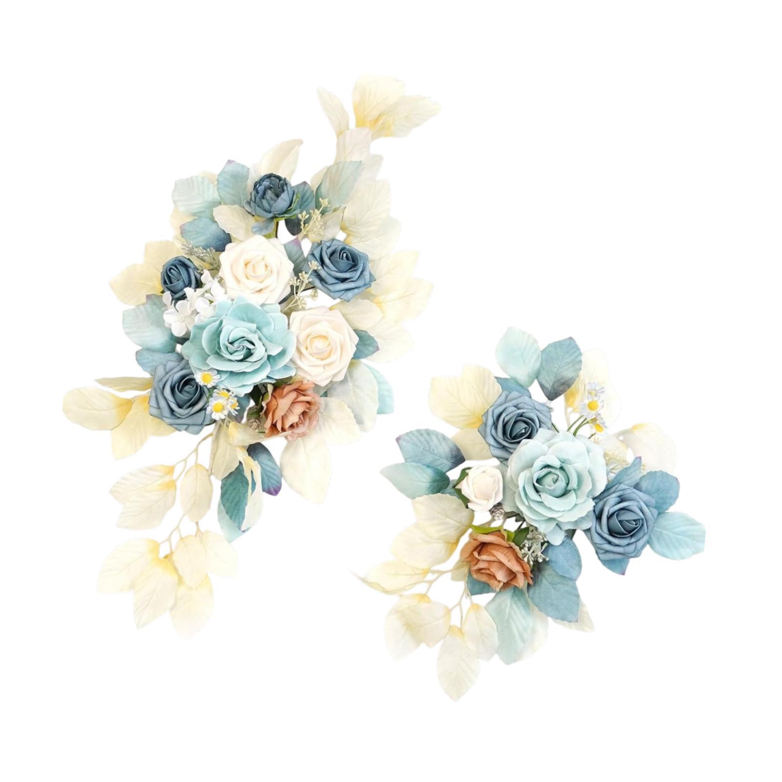 

2x Wedding Arch Flowers Versatile with Greenery Leaves Realistic Floral Arrangement Decor for Holiday Party Wall Window Home