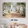 2D Garden Balcony Backdrop White Floral Bridal Shower Photography Background