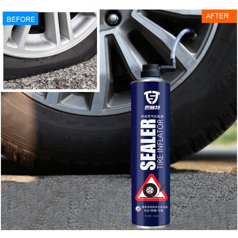 Sigillante per Pneumatici Riparazioni Istantanee Pneumatico Tubeless Tubo Flessibile per Gonfiatore Pneumatici Riempitore d'Aria Sigillante per Auto 200ml/450ml/650ml