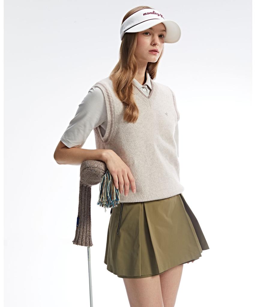 MONDAYFLOW Pleated Cover Pants_Khaki