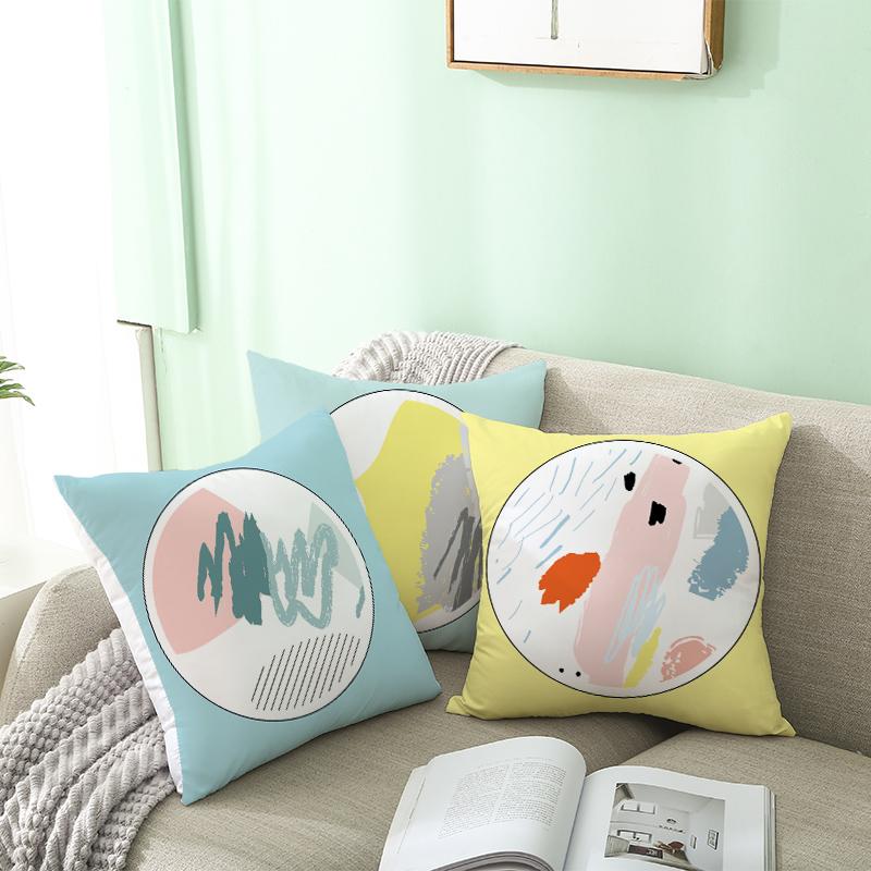 Geometric Printing Cushion Cover Creative Geometric Polyester Decorative Pillowcase Home Accessories Sofa Pillow Case Almohada