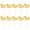 10Pcs Graduation Cake Decorations Cupcake Toppers 2025 Grad Party Supplies Graduation Dessert Picks School Ceremony Cake