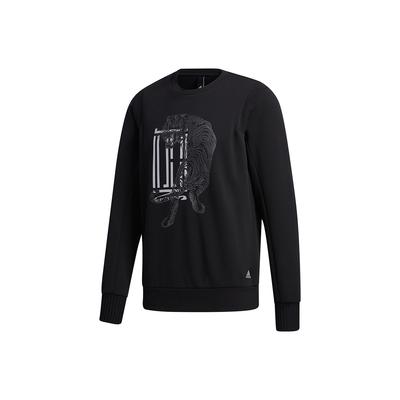 Sports Pullover Crew Neck Sweatshirt Men Tops Black GF4040