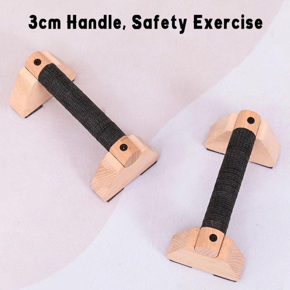 1 Pair Solid Wood Push-up Rack Thickened Handle Home Exercise Equipment Push Up Bar  Push-up