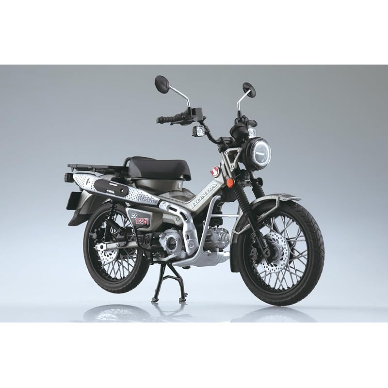 Skynet 1/12 Scale Finished Honda CT125 Motorcycle in Matte Armored Silver Metallic