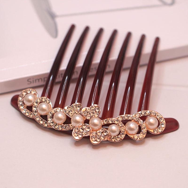 Small Size 7 Teeth Insert Comb Clip Women Hair Styling Hairpins Women Headwear Jewelry Bangs Broken Hair Comb Clip Girls Gifts