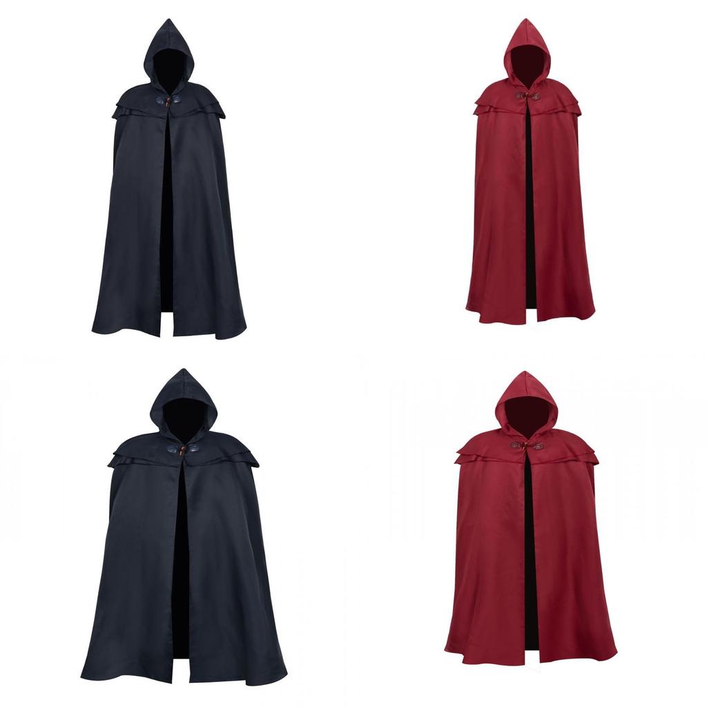 Mittelalterlicher Fantasy-Umhang mit Kapuze für Cosplay und Mottopartys