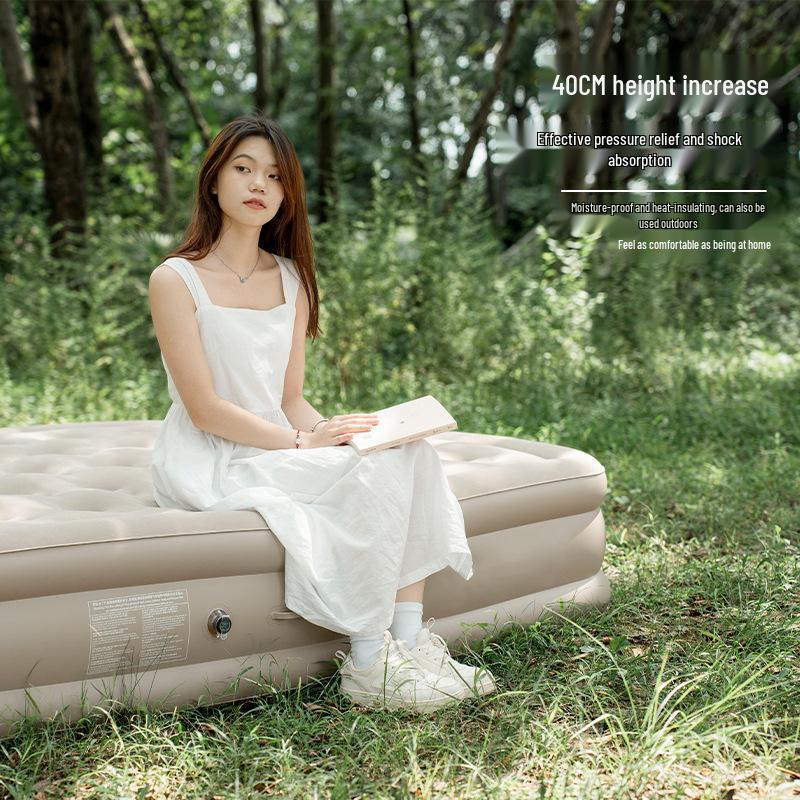 Outdoor Camping Inflatable Air Mattress with Built-in Pump
