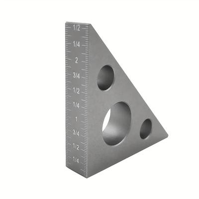 1pc 45 Degree Aluminum Alloy Angle Ruler Inch Metric Triangle Ruler Carpenter's Workshop Woodworking Square Multifunction Tool