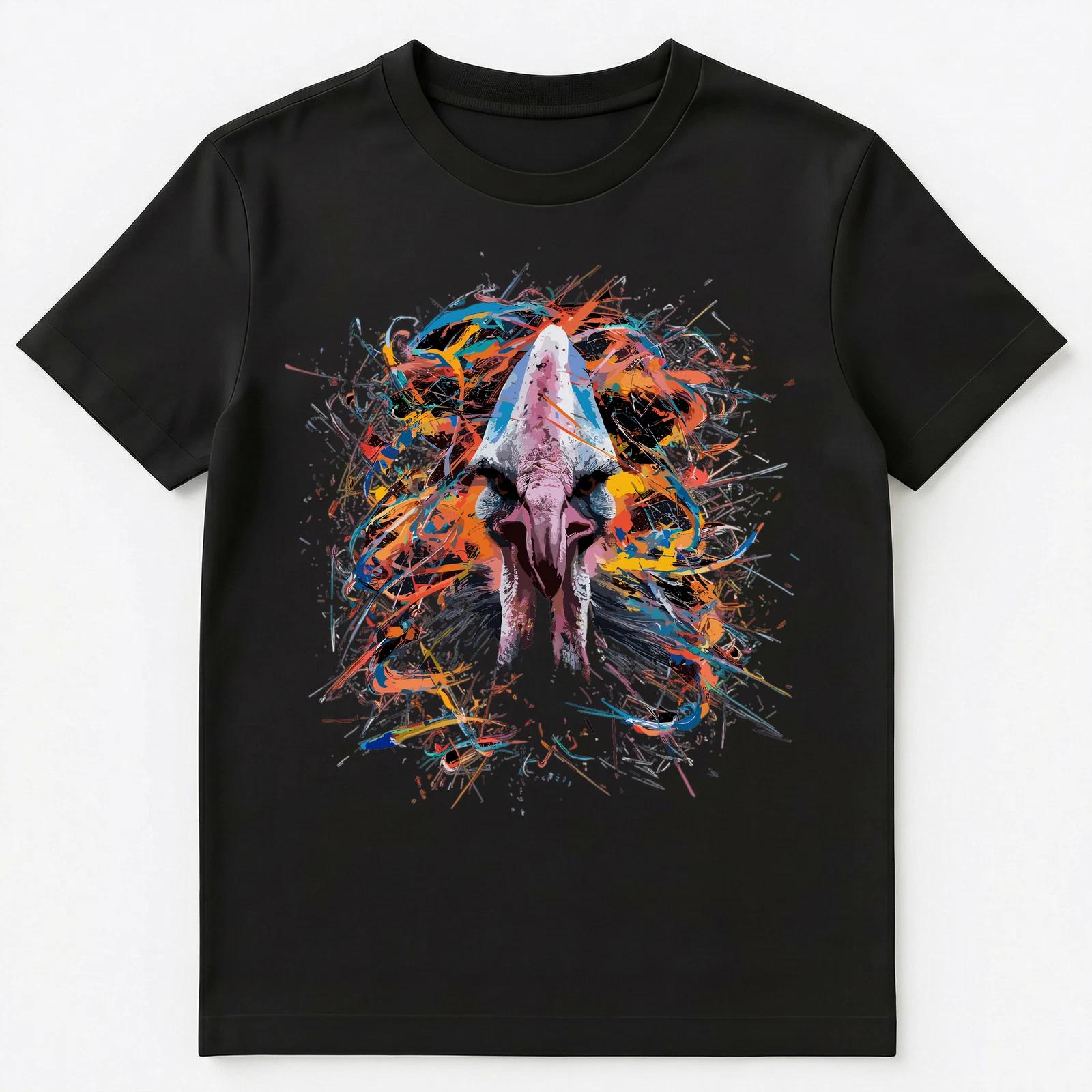 Colorful Paint Splash Cassowary Art Graphic Unisex T-Shirt S