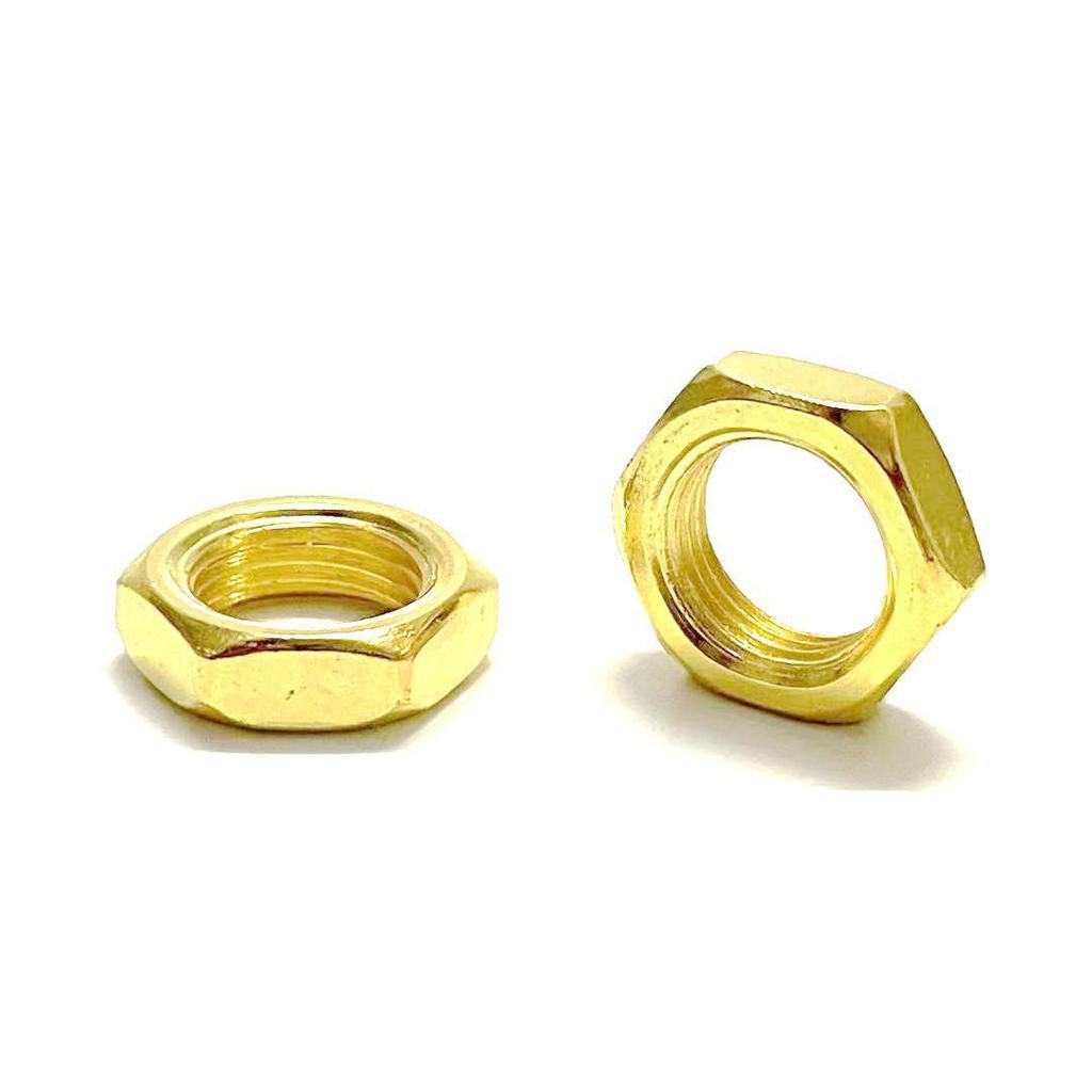 Carbon Steel Zinc Plated Hex Screws with Fine Thread Nuts, Flat Nuts, Threaded Tubes, and Electroplated Gold Coating.