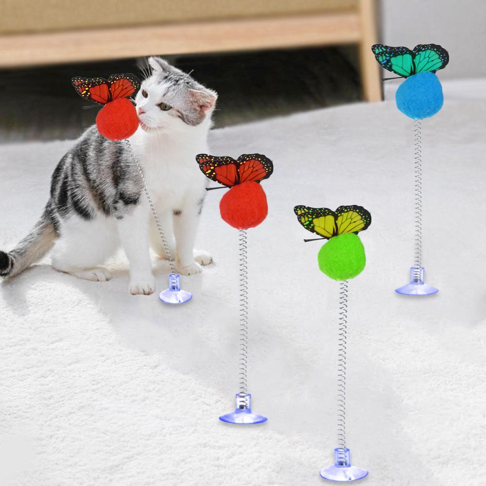 1 buc Jucărie Pisică Arcuș cu Pene Ventuză Multicolor Minge de Blană de Pisică Baghetă Teaser Jucării Interactive pentru Animale de Companie Jucării Scărpinătoare pentru Pisici Consumabile Culoare Aleatorie