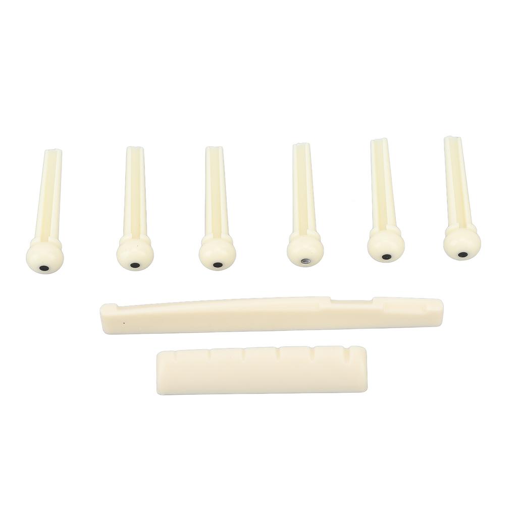 Acoustic Guitar Bridge Set Nut Saddle String Pins Plastic Instrument Accessories for Playing