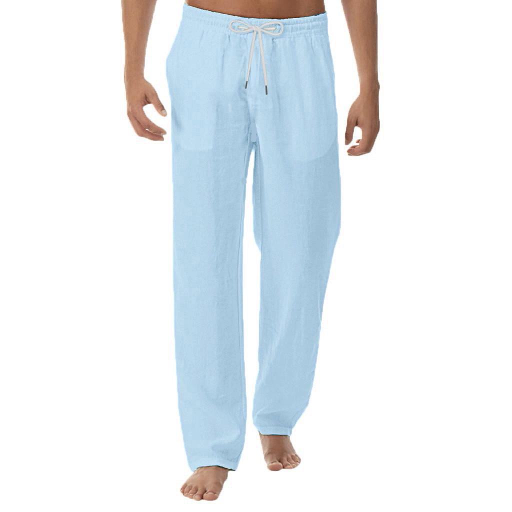 2024 Men's Casual Fashion Cotton and Linen Trousers - Cross-Border European-American Style