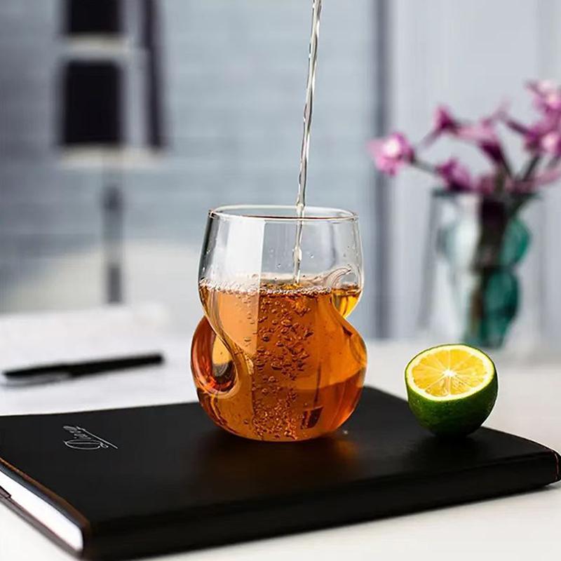 Creative Twisted Cocktail Glass Insulated Rotate Whiskey Glass Reusable Multipurpose Glassware Wine Glasses Sleek Curves