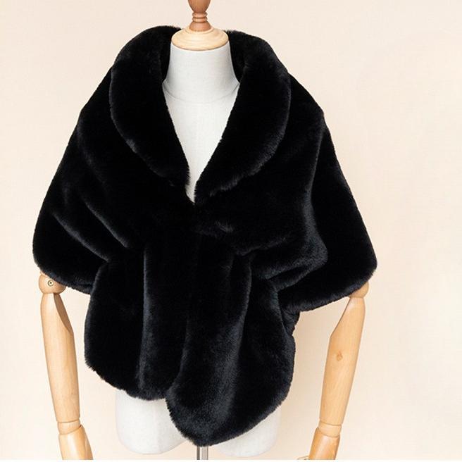 Neu Kleid Pelz Schal Frauen Pelz Cape Cape Kanji Kleine Mantel Revers