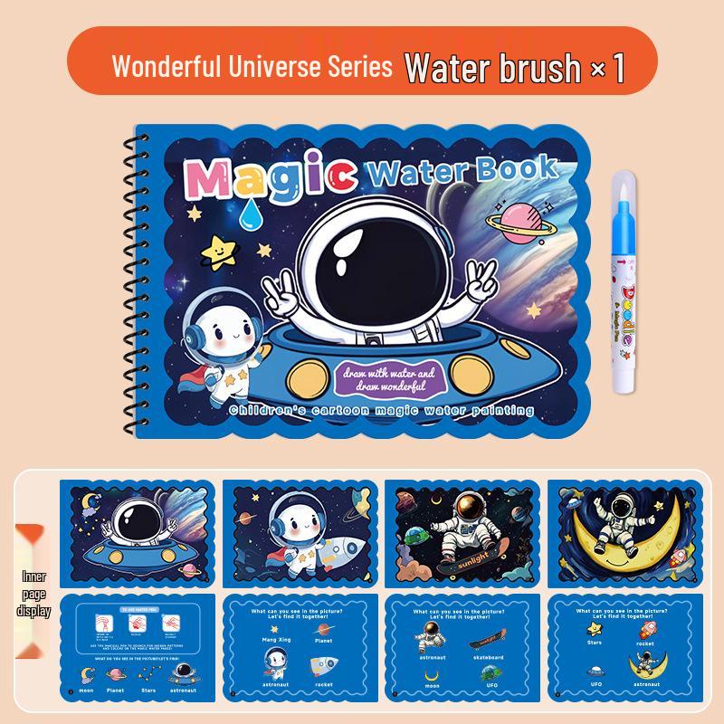 Magic Water Painting Book: Reusable Coloring and Graffiti Book for Kindergarten Boys and Girls