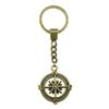 Ornate Gear Keychain Antique Style Punk Pendant Key Holder 30mm Ring