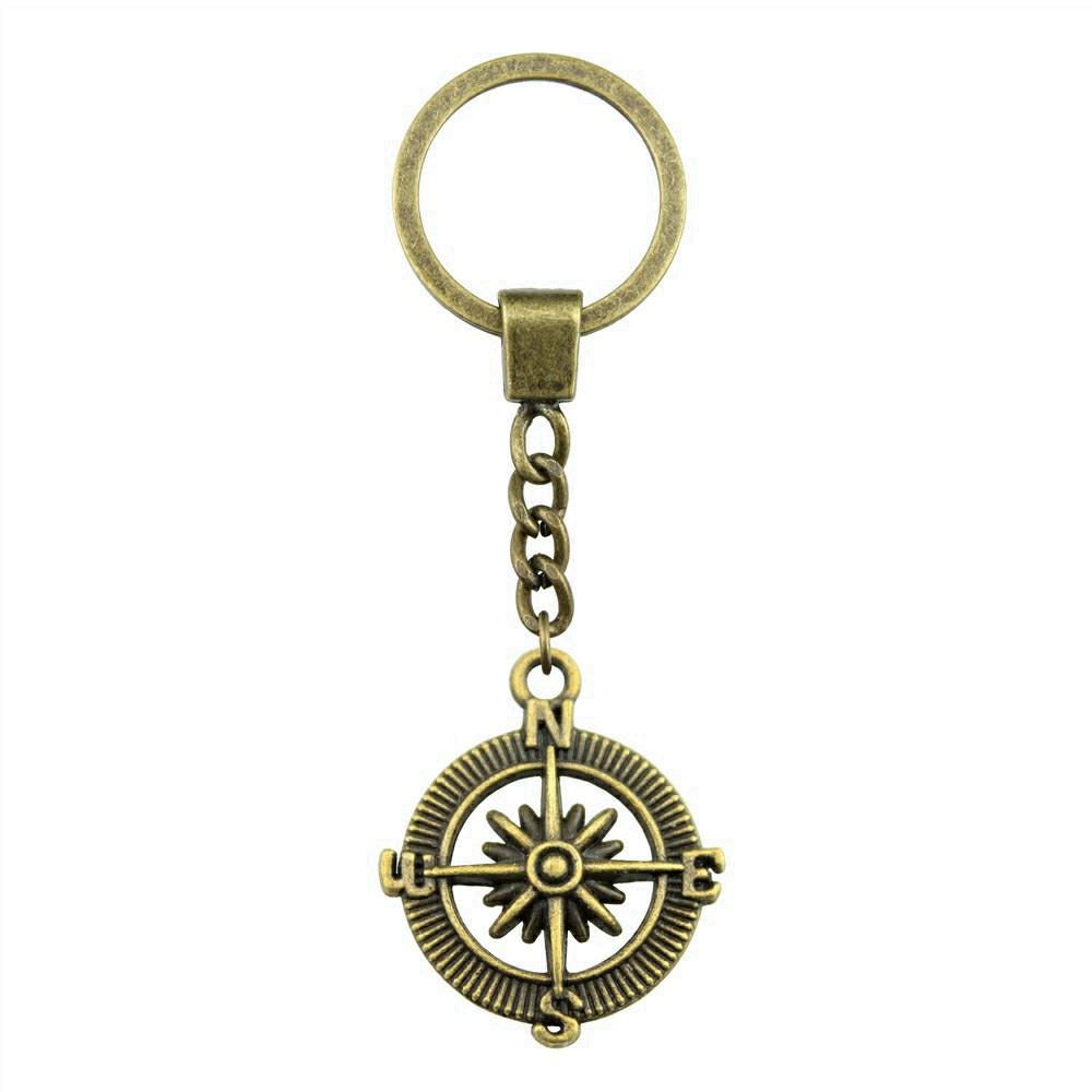 Ornate Gear Keychain Antique Style Punk Pendant Key Holder 30mm Ring
