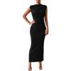 Plus-size Dress, European and American Women's Clothing, Pure and Alluring, Sleeveless, Sexy, Pleated, Slim-fitting, Elegant and Stylish