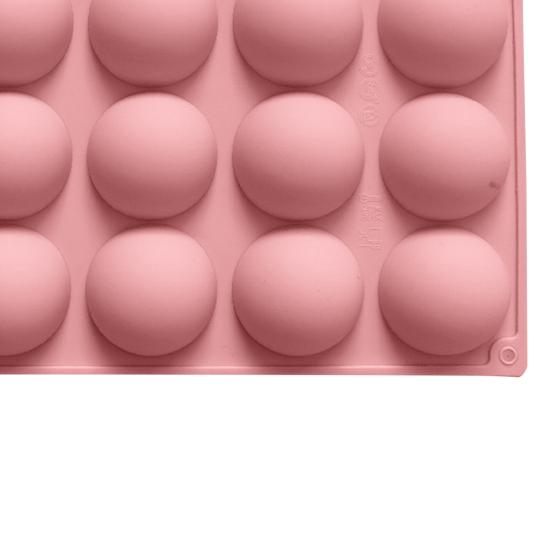 Yousheng Silicone Mold Non-stick Easy-Demoulding Smooth Surface Food-grade Heat-resistant Baking 15 Holes Semi Sphere Silicone Baking Mold for Home