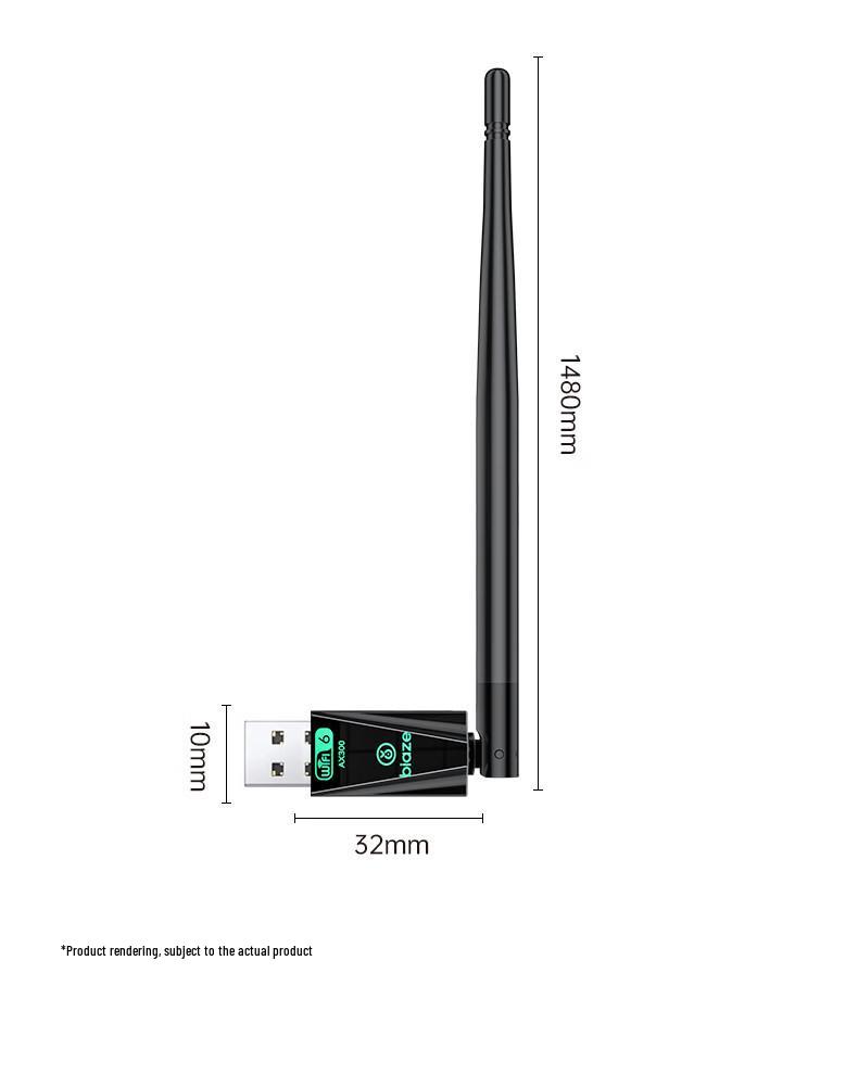 Biyaz WiFi6 USB Wireless Adapter with High-Gain Antenna