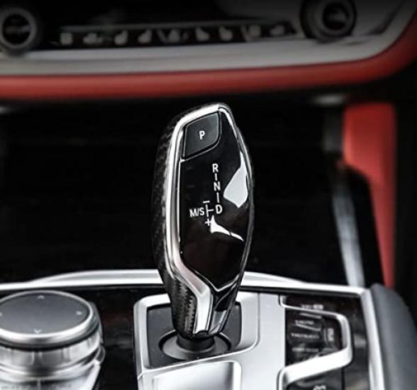 KADEKO Shift Lever Real Carbon for BMW 5 7 Drive Cover, Fiber, Series, 6GT, Series, X3, X4, G30, G32, G11, G12, G01, G02, G08, Right-Hand (Black)