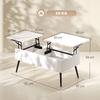 Height-Adjustable Coffee Table Living Room Table with Hidden Storage for Living Room, 50 X 100 Cm, White
