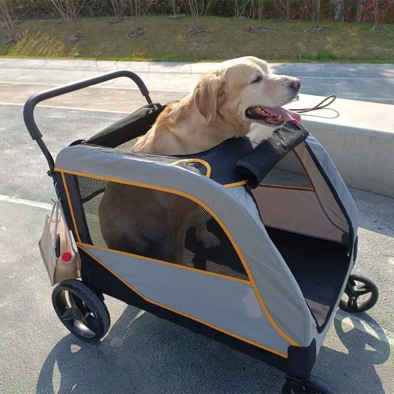 Large Dog Strollers Designer Cheap Cute Dog Strollers Luxury Foldable Dogs Stroller Heavy Duty Outdoor Portable Pet Supplies