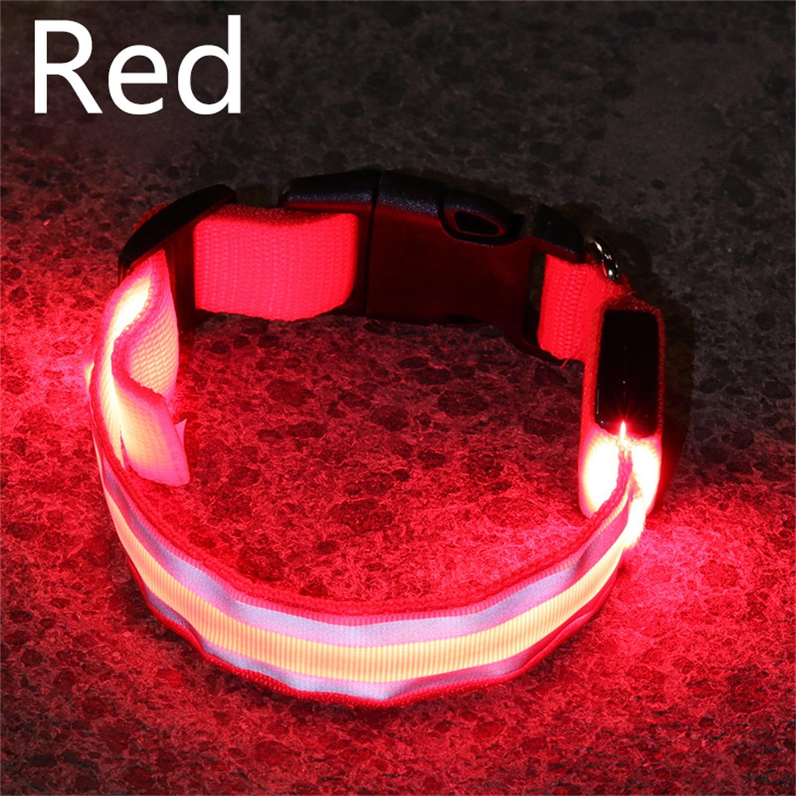 

-lost LED Glowing Dog Collar Pet Supplies For Nighttime Dog Walking, Collar With USB Charging And Built-in Reflective Material S красный