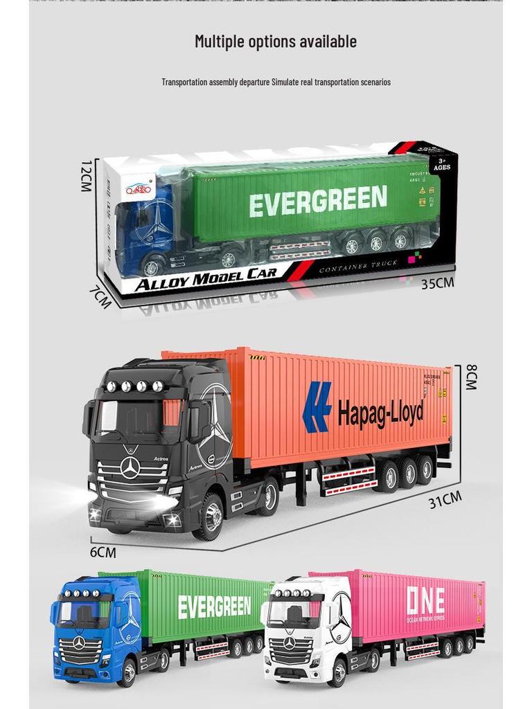 1:50 Alloy Container Transport Truck Model Toy Vehicle Gift Ornament