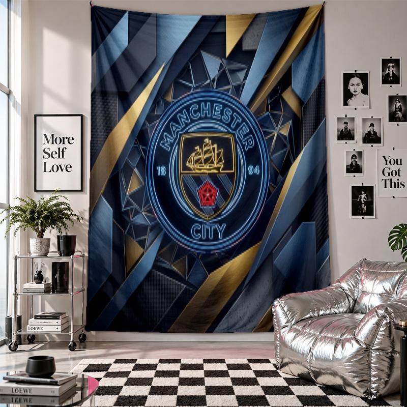 Manchester City Wall Tapestry Home Decor Wall Hanging Cloth for Bedroom Living Room Background