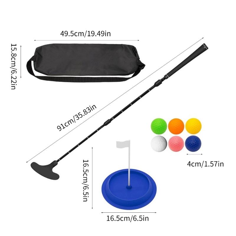 Two Way Golfs Putters with Golfs Ball&Putting Disc Adjustable Length Kids Putters