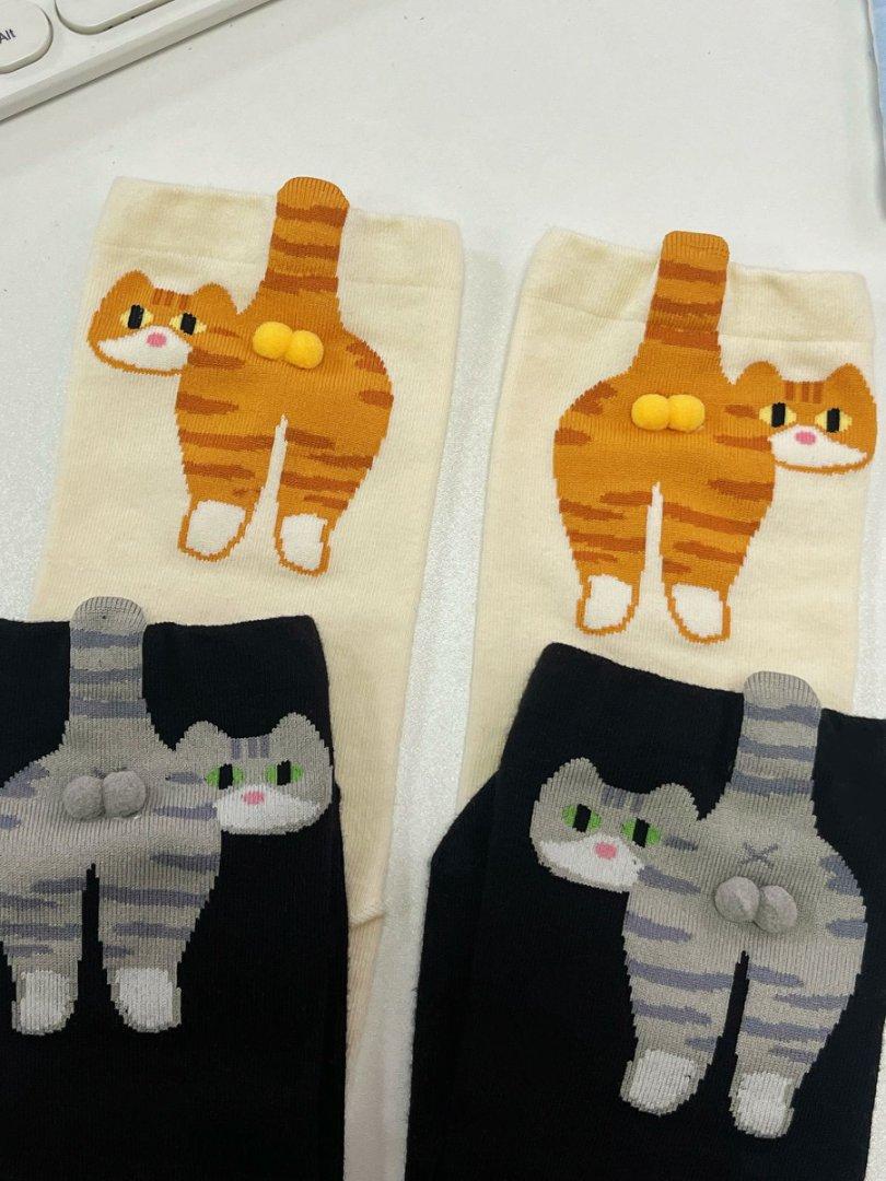 

Милые и смешные 3D носки, носки средней длины, 2 шт. белый