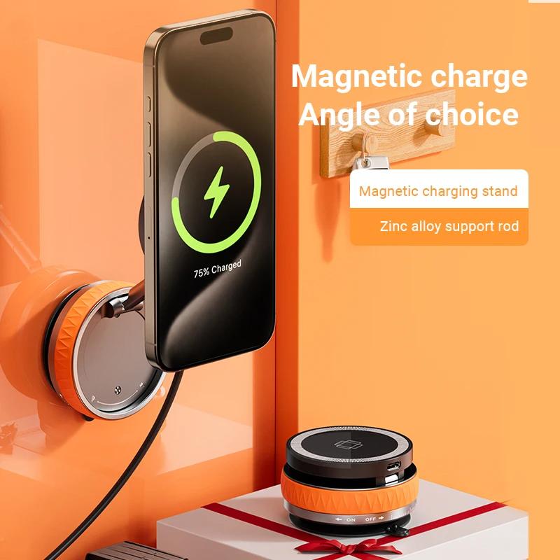 15W Wireless Car Charger Mount,Magnetic Vacuum Suction 360° Rotatable Foldable Portable Multi-Scenario Phone Stand for All Phone