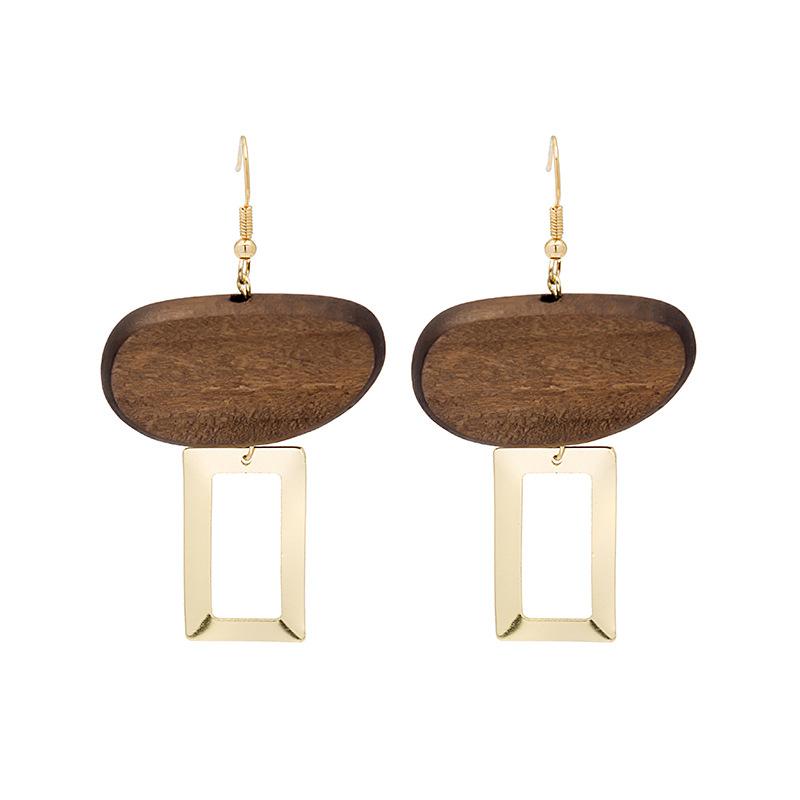 Винтажные Геометрические Деревянные Серьги Преувеличенные Капли Воды Полые Деревянные Бохо Серьги Женские