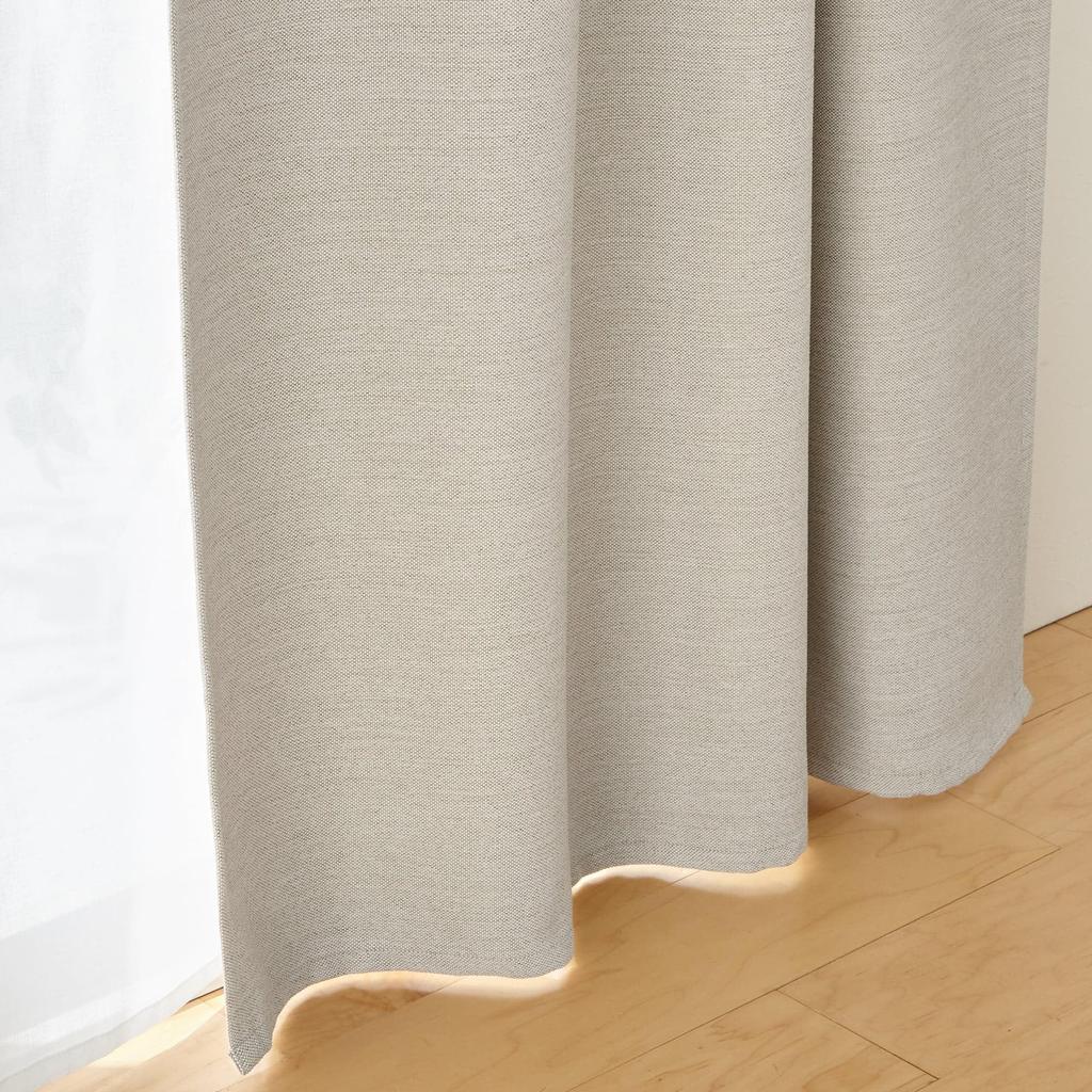 MUJI and width 100 x length 135 beige 84759109 Flame-retardant light-blocking double-weave non-pleated curtains, cm,