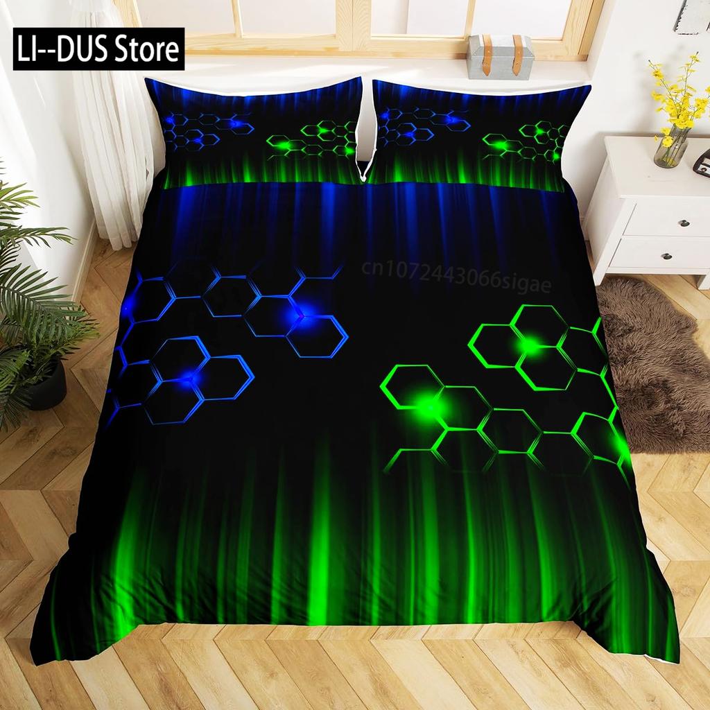 Watercolor Cartoon Basketball Print Bedding Set Duvet Cover for Kid Teen Boys Sports Quilt Cover with 2 PillowcasesFull Size